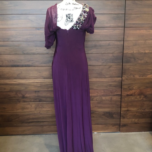 Vintage Purple Floor Length Small Sleeve Dress - Picture 3 of 4